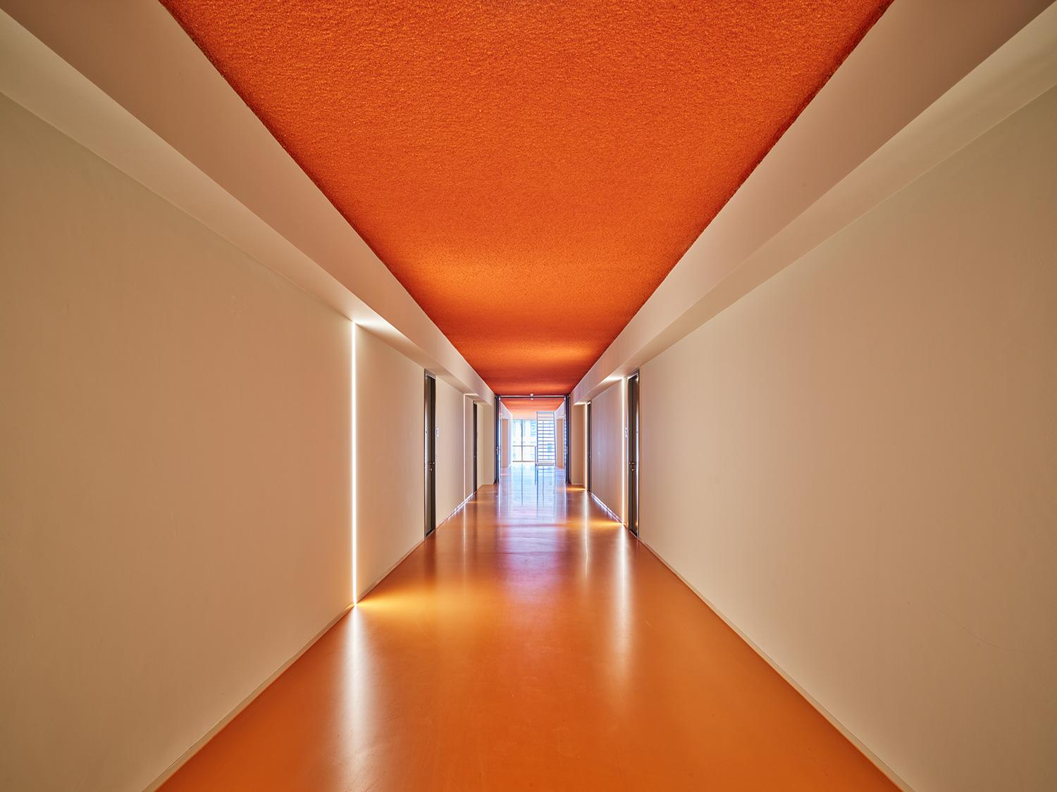 A hallway finished with Acosorb's acoustic solutions