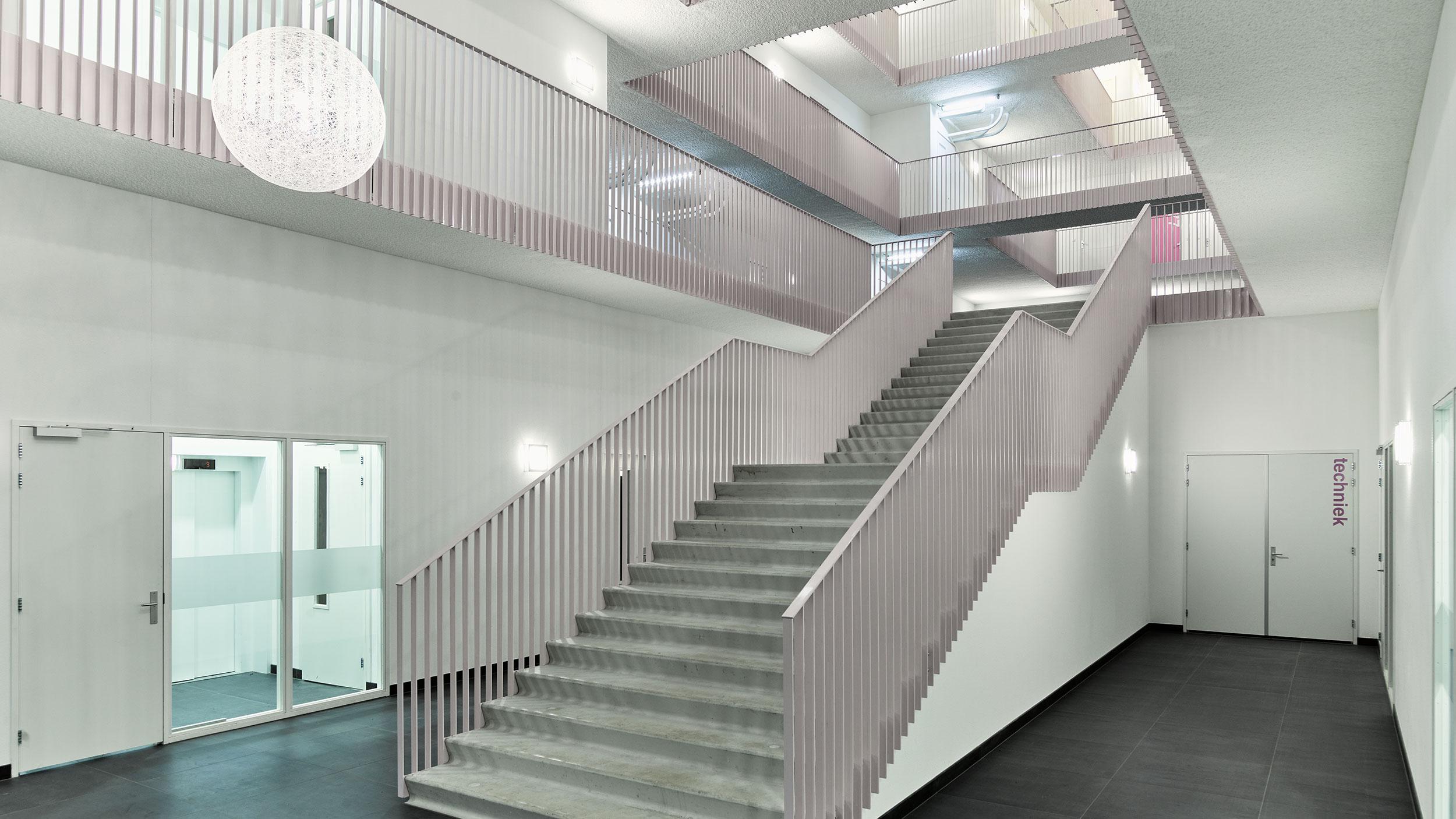 Stairs in a building finished with Acosorbs acoustic solutions
